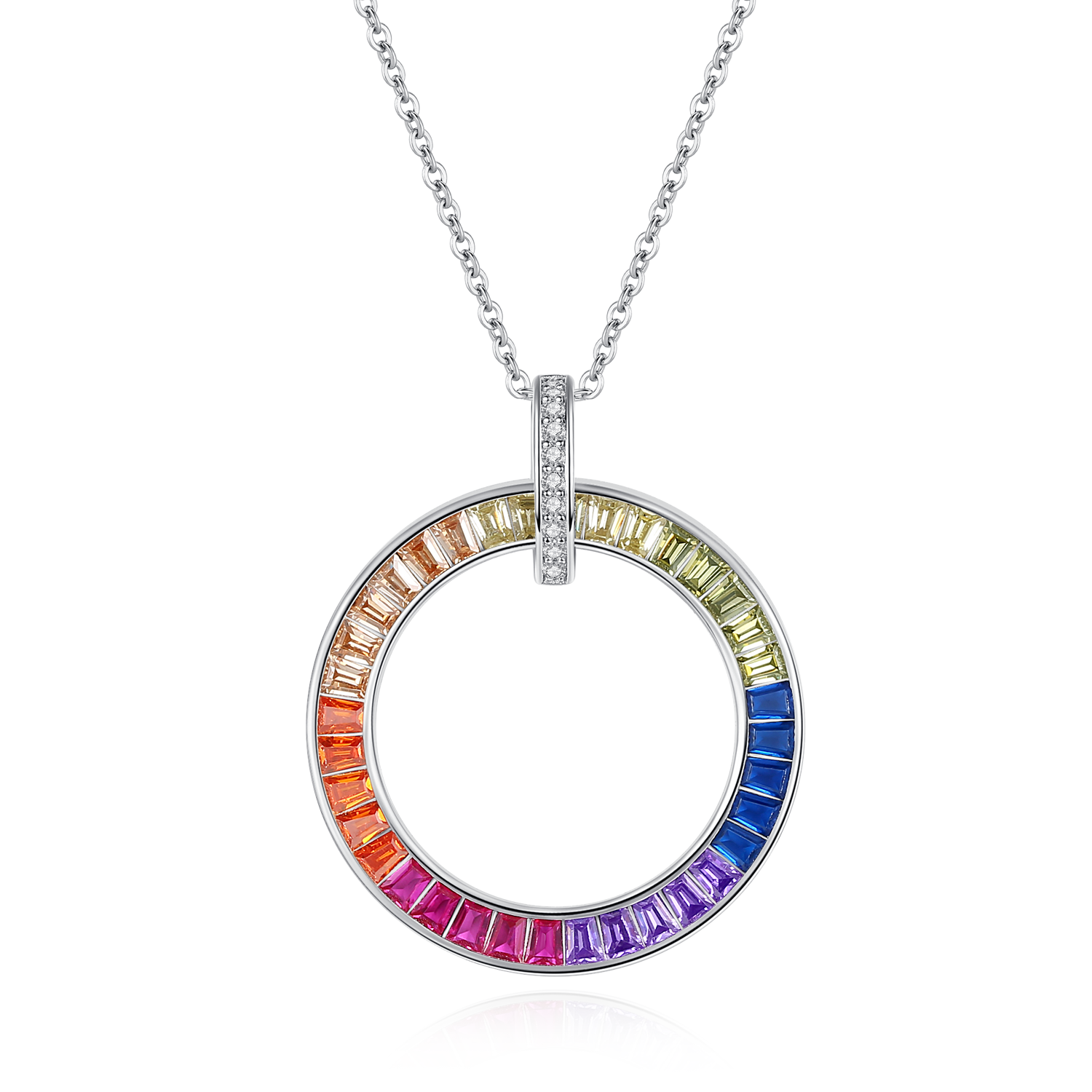 Silver on sale rainbow necklace