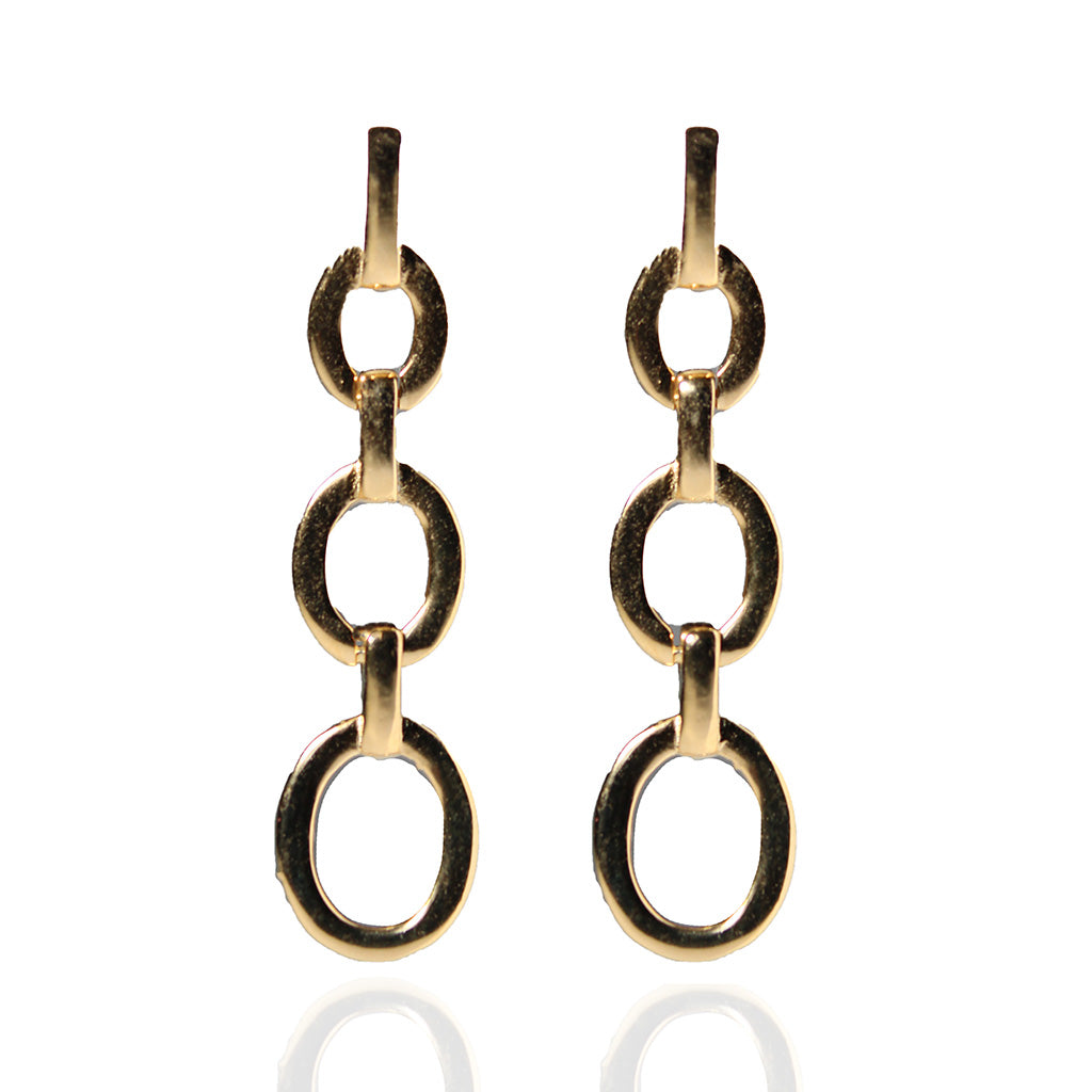 2024 Triple Hoop Dangle Earrings gold