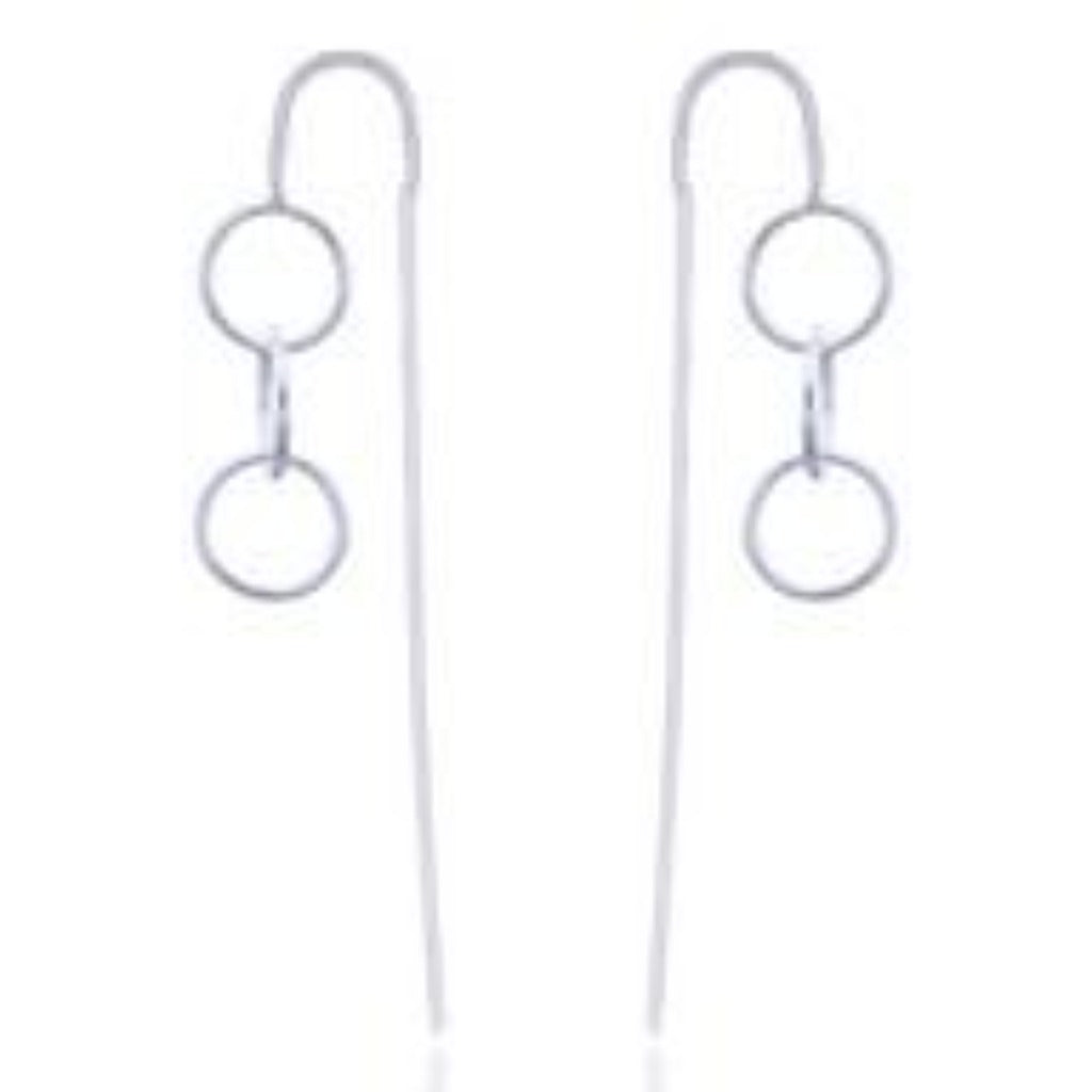 Sterling silver circle sale drop earrings