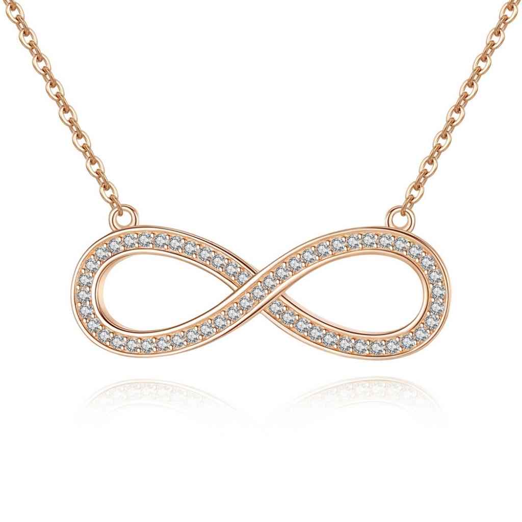 Rose gold infinity on sale necklace