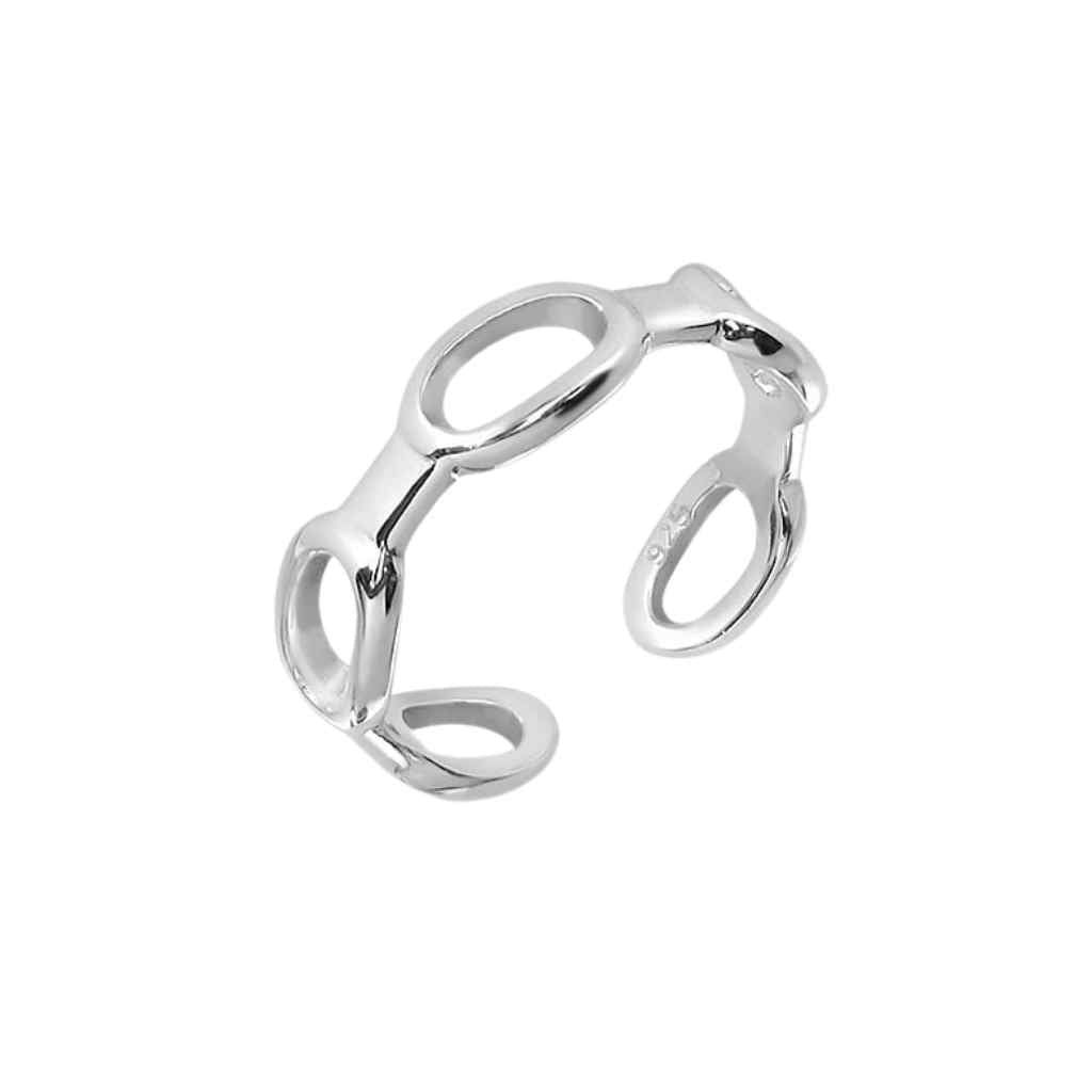 sterling silver adjustable high polish toe ring.